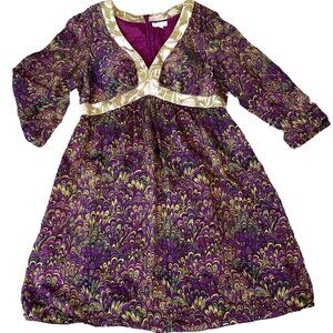OC by Oleg Cassini 100% Silk Dress Style 30234 V-Neck Empire Waist Sz 12 #277Q